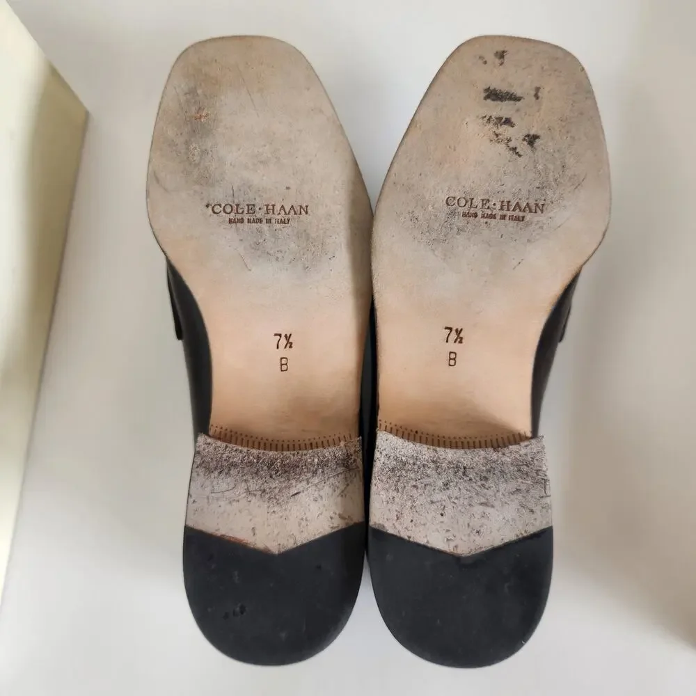 Cole Haan Eileen Leather Penny Loafers in Amber Brown 7.5B - Picture 11 of 12